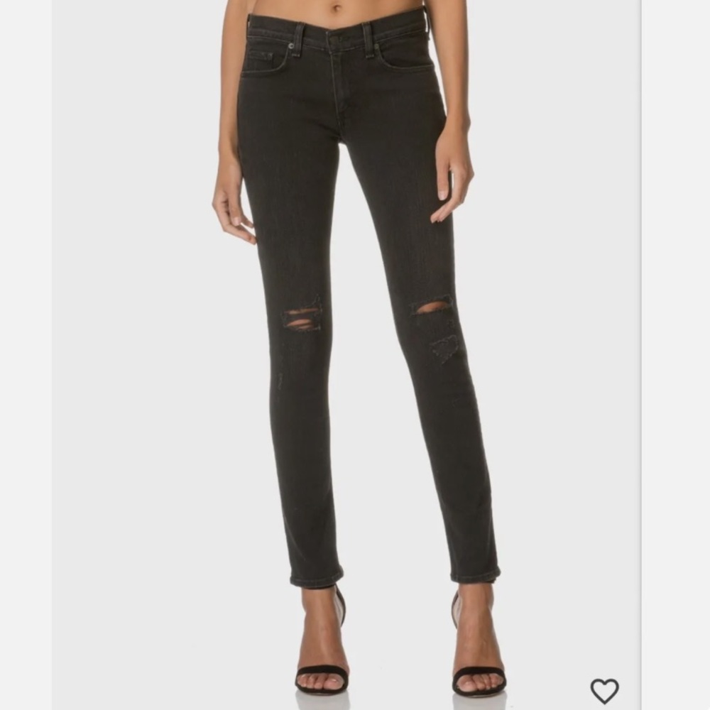 Rag & Bone Jeans Women's Size 25 Stretch Skinny Jeans Rock W/ Holes W1502K302